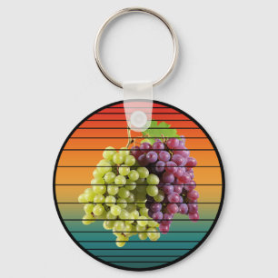 Porte-clés Fruits de raisin vintage nourriture végétalienne s