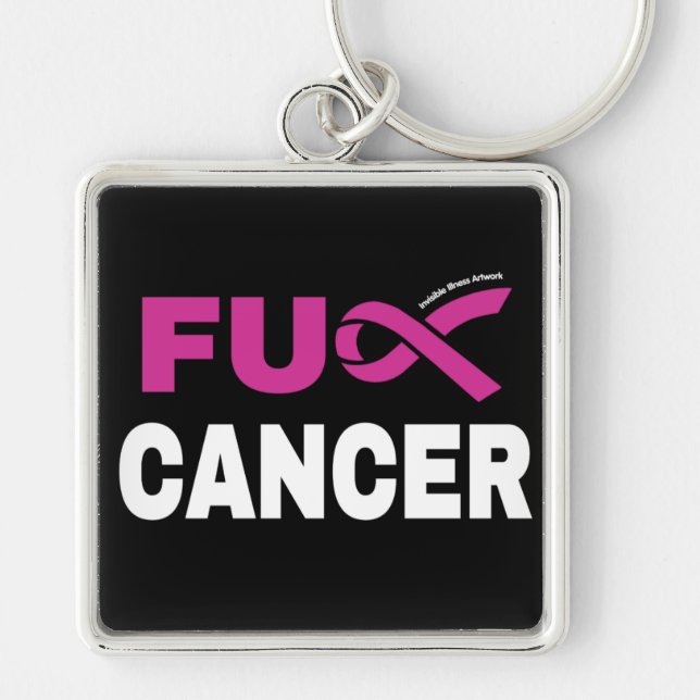 Porte-clés FU CANCER...Cancer du sein (Devant)