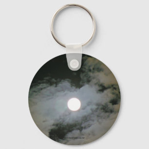 Porte-clés Full Moon Clouds Nature Photo Keychain Keyring