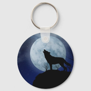 Porte-clés Full Moon Wolf Keychain