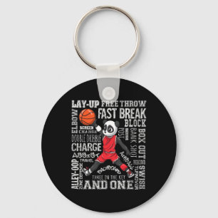 Porte-clés Fun Basketball Garçons Filles Cute Panda Cadeaux E