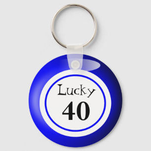 Porte-clés Fun Blue Lucky Number Bingo Ball Thème