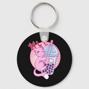 Porte-clés Fun Chat Boba Tea Bubble Tea Anime Kawaii Gift Gir