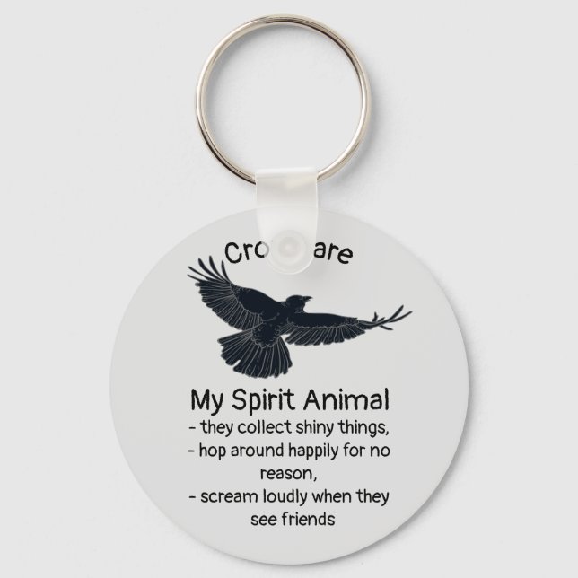 Porte-clés Fun Crows Bird Spirit Animal Humour Citation Totem (Recto)