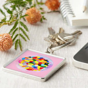 Porte-clés Fun gelée bonbons haricots aquarelle