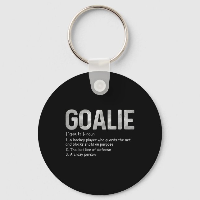Porte-clés Fun Goalie Définition Football Hockey Gear Goalkee (Recto)