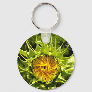 Porte-clés Fun jaune floral tournesol