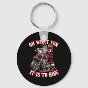 Porte-clés Fun Motorcycle Biker Grand-père Père Noël Rider No