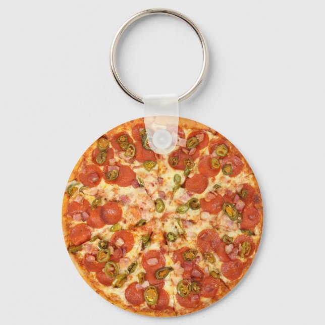 Porte-clés Fun Novelty Cool Food Pizza Theme Kitchen (Recto)