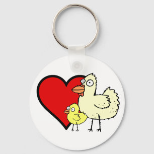 Porte-clés Funky Farm Poulet Et Poulets I Coeur Maman Porte -