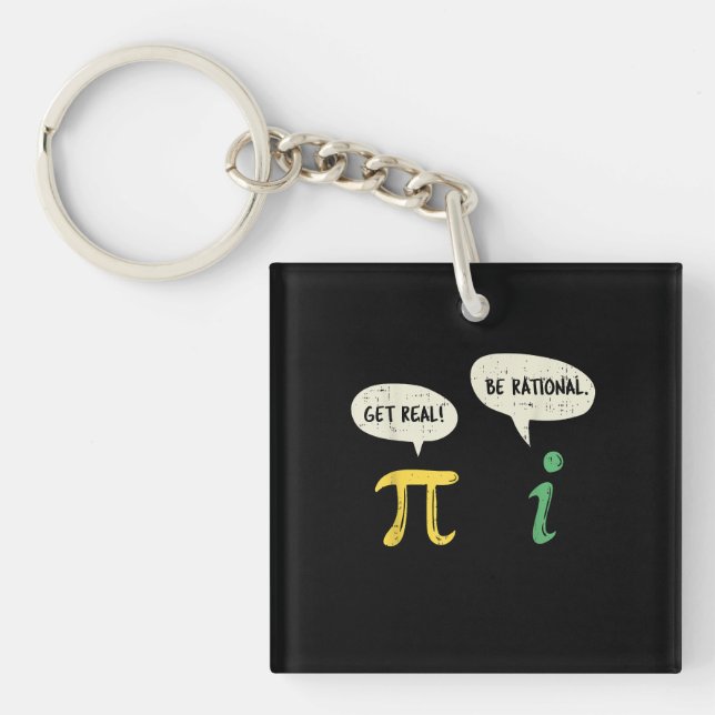 Porte-clés Funky Get Real Be Rational Pi Math Enseignant Geek (Devant)
