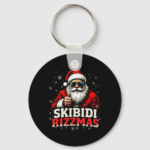 Porte-clés Funky Père Noël Snowboard Noël Skibidi Ri