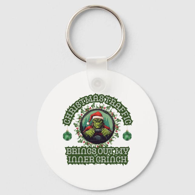 Porte-clés Funky Trucker Noël Grinch Trafic (Recto)