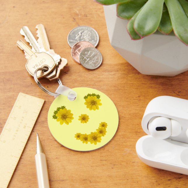 Porte-clés Funky Yellow Fleur sauvage Smile (Bureau)