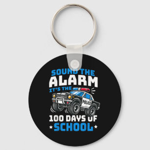 Porte-clés Funny 100th Day Of School Police Voiture 100 Jours