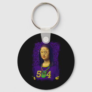 Porte-clés Funny 504 New Orleans Mardi Gras Mona Lisa Mashup