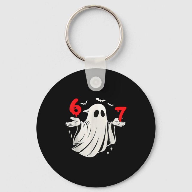 Porte-clés Funny 6 7 Six Seven Meme Halloween Humor Ghost Cos (Recto)