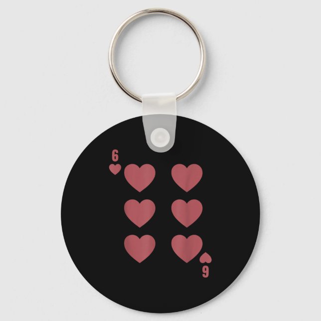 Porte-clés Funny 6 7 Valentine Love Heart Playing Card Matchi (Recto)