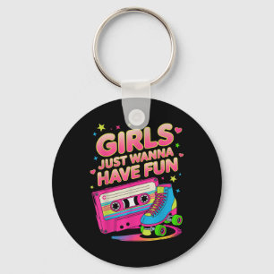Porte-clés Funny 80s Filles Juste Veux Avoir Un Clic Retro Vi