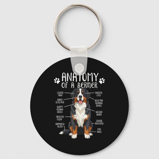 Porte-clés Funny Anatomy Bernese Mountain Dog Cute Berner Lov (Recto)