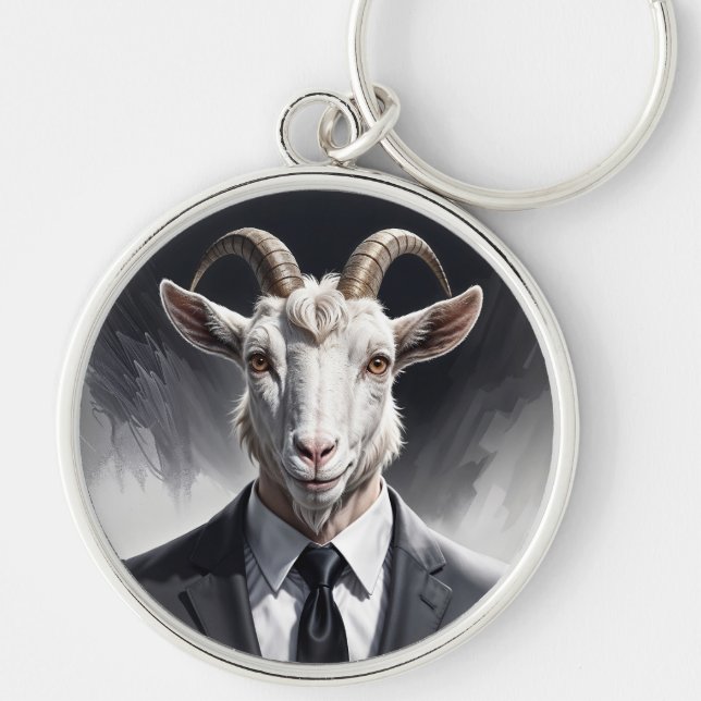 Porte-clés Funny animal boss surreal suited goat character (Devant)