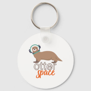 Porte-clés Funny Animal Puns Humor Otter Space Cartoon