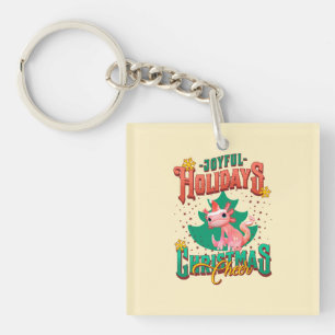 Porte-clés Funny Axolotl Joyful Holidays Christmas Cheveux