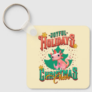 Porte-clés Funny Axolotl Joyful Holidays Christmas Cheveux