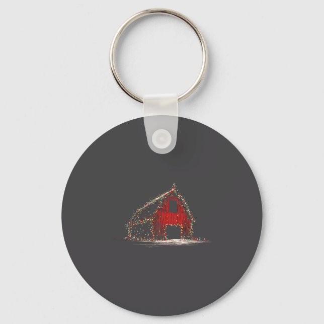 Porte-clés Funny Barn Christmas Graphics Lights Lover Farm Fa (Recto)