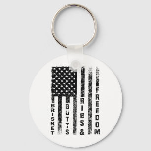 Porte-clés Funny Bbq Funny Brisket Butts Ribs Et Freedom Bbq