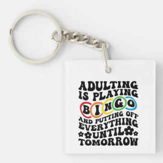 Porte-clés Funny Bingo adulting word art 