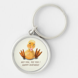 Porte-clés Funny Birthday Keychain Playful Winking Duckling