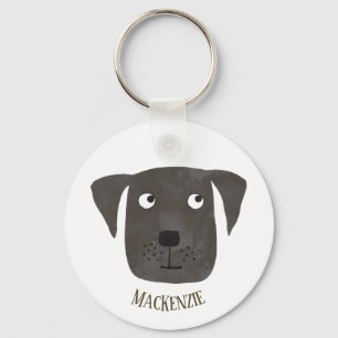 Porte-clés Funny Black Labrador Retriever Dog Custom Name