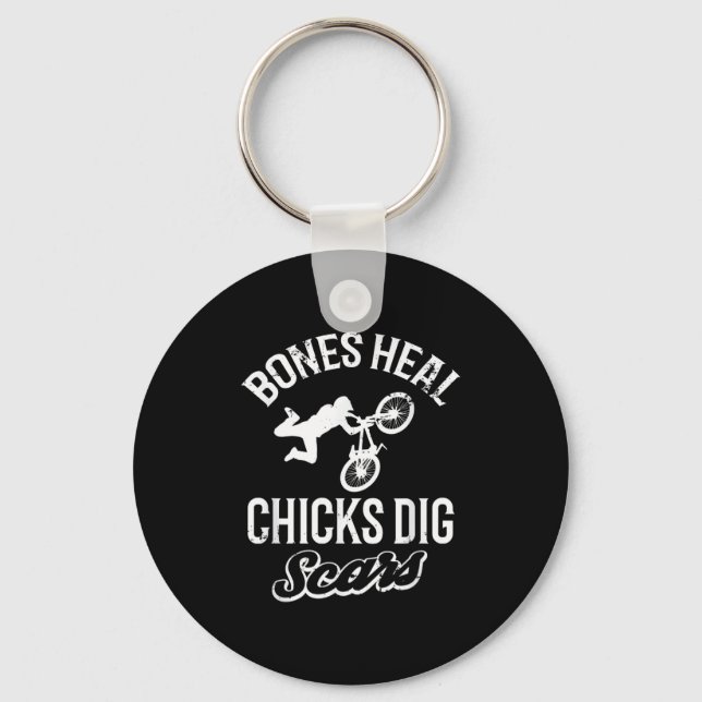 Porte-clés Funny Bones Heal Chicks Dig S Bmx Biking  (Recto)