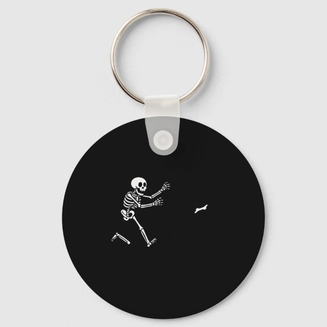 Porte-clés Funny Border Collie Running Skeleton Halloween  (Recto)