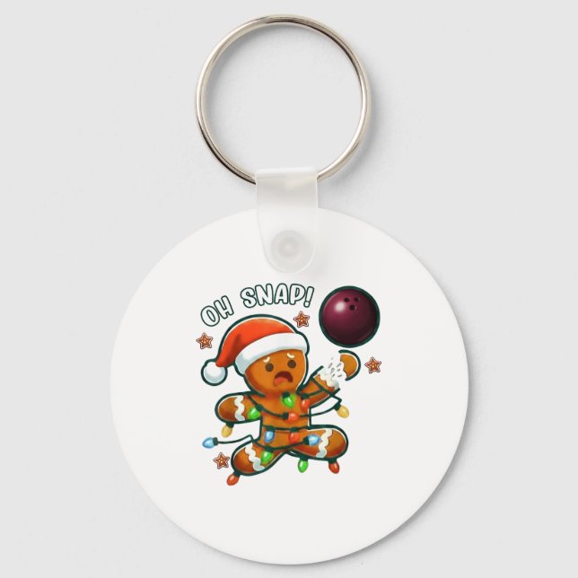 Porte-clés Funny Bowling Gingerbread Cookie Lights Oh Snap Gi (Recto)