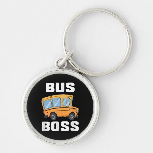 Porte-clés Funny Bus Boss School Bus Driver (Devant)