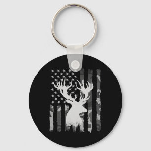 Porte-clés Funny Camouflage Usa Drapeau blanc Buck Deer Hunt