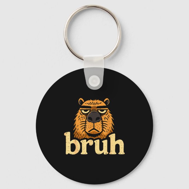 Porte-clés Funny Capybara Bruh Sarcastic Animal Meme Boys Tee (Recto)