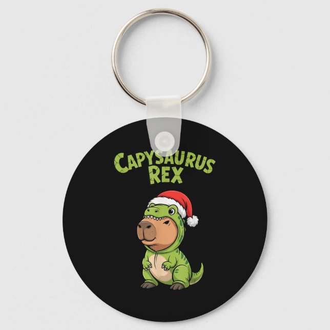 Porte-clés Funny Capybara T-rex Costume Christmas Kids Boys  (Recto)