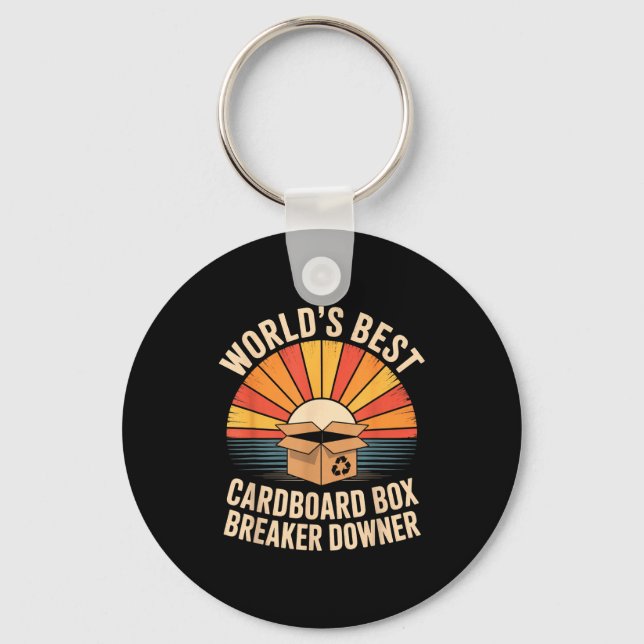 Porte-clés Funny Cardboard Box Breaker Downer Sarcastic Recyc (Recto)