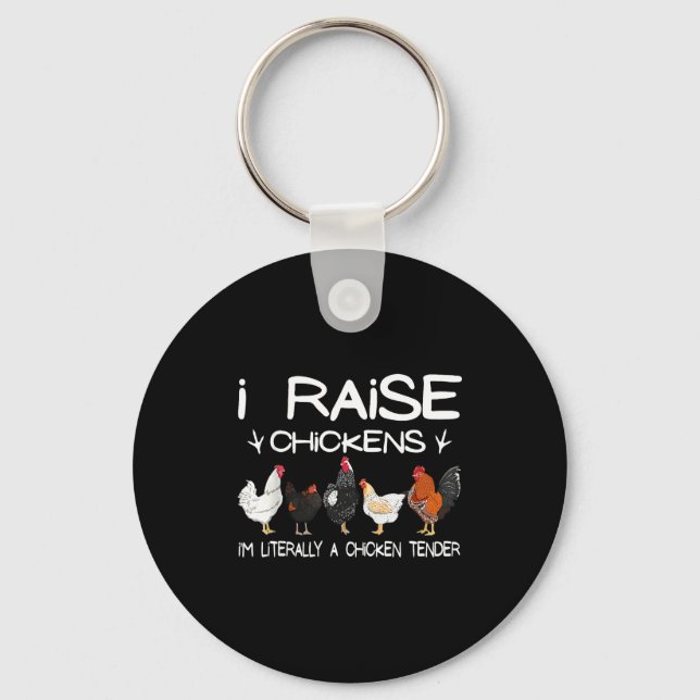 Porte-clés Funny Chicken Lover Gift – I Raise Chickens Farm Q (Recto)
