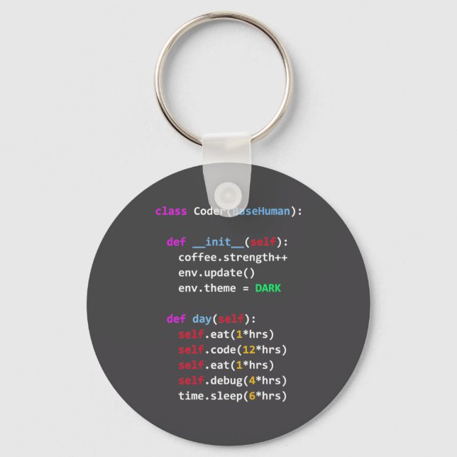 Porte-clés Funny Coding Python Cl Eat Code Sleep  (Recto)