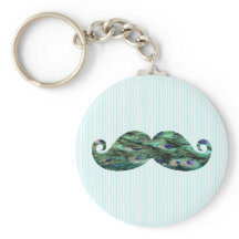 Funny Colorful Peacock Plumes Moustache