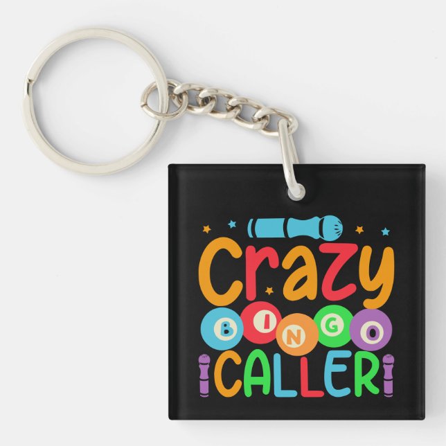 Porte-clés Funny crazy Bingo caller word art  (Devant)
