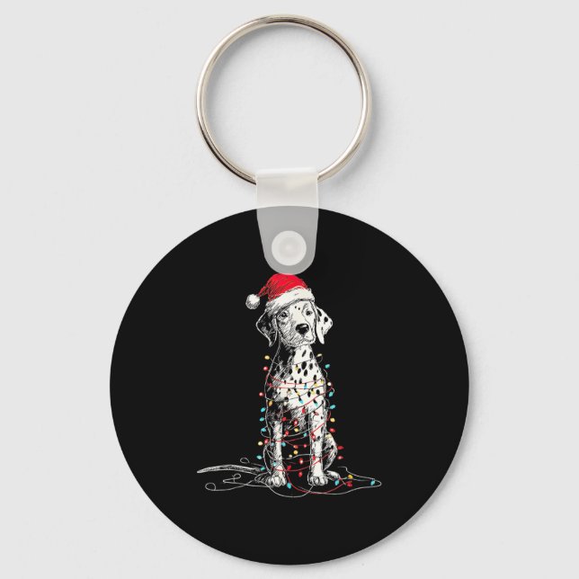Porte-clés Funny Dalmatian Christmas Graphics Dog Lights Love (Recto)
