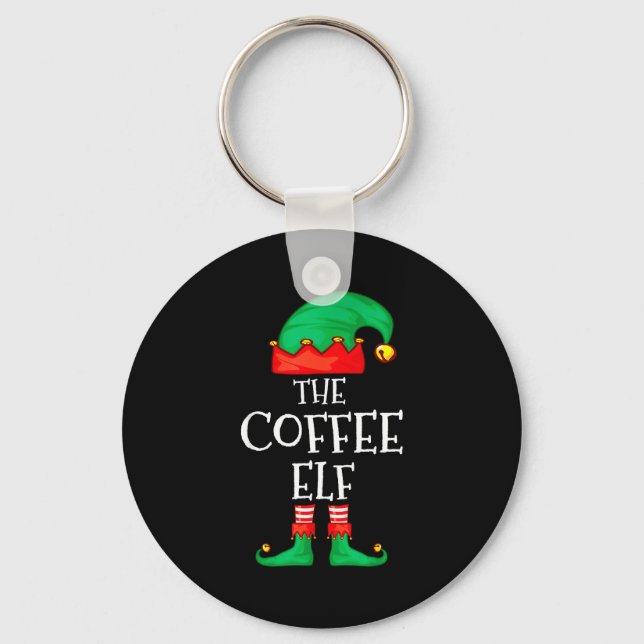 Porte-clés Funny Elf Family Christmas The Coffee Elf Sweater  (Recto)