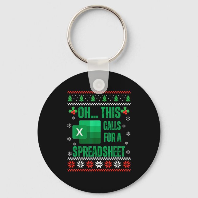 Porte-clés Funny Excel Spreadsheets Christmas Sweater Lover A (Recto)