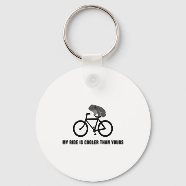 Porte-clés Funny Frog on Bike T-Shirt | Cool Cycling Animal  (Recto)