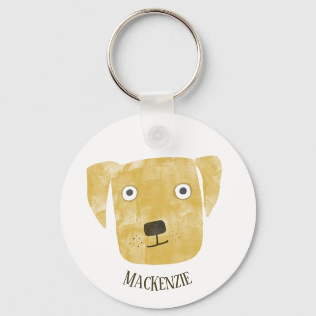 Porte-clés Funny Golden Labrador Retriever Chien Nom personna (Recto)